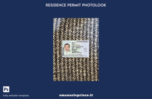 modello FRONTALE photolook per carta di residenza cinese in stile verificato